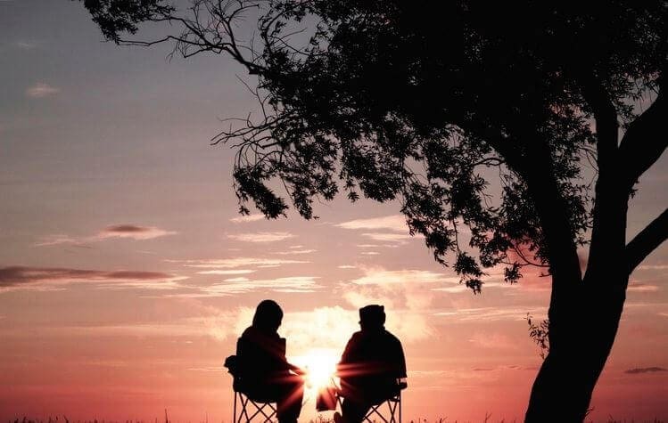 2 people, sunset