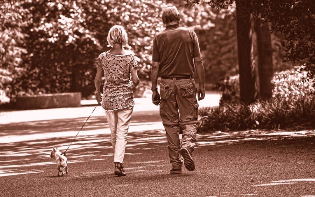 Elderly Couple with a Dog