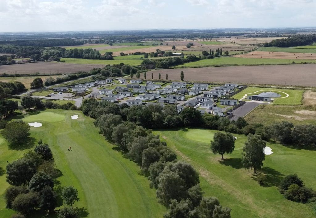 Phase 1 Aerial View 11 Aug 2023 1 Gateforth Park with Selby Golf Course Next Door
