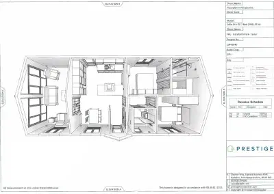 3D perspective floorplan of a two-bedroom residential park home at Gateforth Park