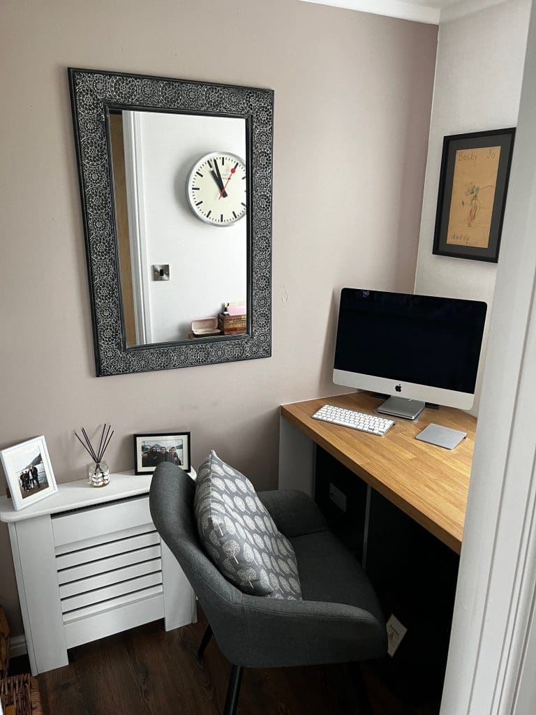 Compact home office space inside a Gateforth Park residential park home